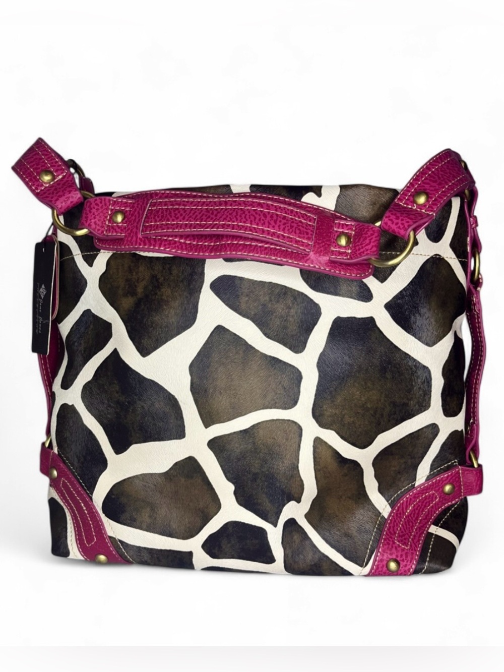 Dooney & Bourke Y2K Style - Giraffe Print Handbag - Women’s Fuchsia Pink & Brown